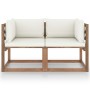 Garden sofa made of 2-seater pallets with white cushions by vidaXL, Garden sets - Ref: Foro24-3067274, Price: 164,43 €, Disco...
