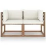 Garden sofa made of 2-seater pallets with white cushions by vidaXL, Garden sets - Ref: Foro24-3067274, Price: 172,17 €, Disco...