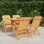 5-piece garden dining set solid teak wood by vidaXL, Garden sets - Ref: Foro24-3155005, Price: 433,35 €, Discount: %
