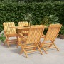 5-teiliges Garten-Essset aus massivem Teakholz von vidaXL, Gartensets - Ref: Foro24-3155005, Preis: 440,72 €, Rabatt: %