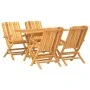 Juego de comedor para jardín 5 piezas madera maciza de teca de vidaXL, Conjuntos de jardín - Ref: Foro24-3155005, Precio: 433...