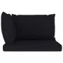 2-seater pallet garden sofa with black cushions by vidaXL, Garden sets - Ref: Foro24-3067279, Price: 134,61 €, Discount: %