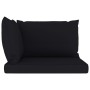 2-Sitzer-Gartensofa aus Paletten mit schwarzen Kissen von vidaXL, Gartensets - Ref: Foro24-3067279, Preis: 136,42 €, Rabatt: %