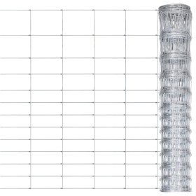 Valla de jardín de acero galvanizado plateado 50x1,5 m de vidaXL, Paneles de vallas - Ref: Foro24-149490, Precio: 100,72 €, D...