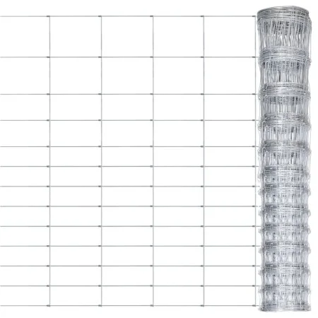 Silver galvanized steel garden fence 50x1.5 m by vidaXL, fence panels - Ref: Foro24-149490, Price: 99,28 €, Discount: %