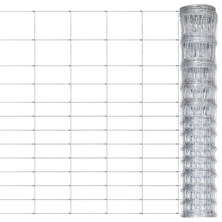 Valla de jardín de acero galvanizado plateado 50x1,5 m de vidaXL, Paneles de vallas - Ref: Foro24-149490, Precio: 100,72 €, D...