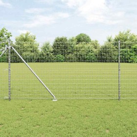 Reja con postes Plateado 1.2 x 10 m Acero