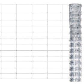 Gartenzaun aus silberverzinktem Stahl, 50 x 1,25 m von vidaXL, Zaunpaneele - Ref: Foro24-149502, Preis: 93,92 €, Rabatt: %