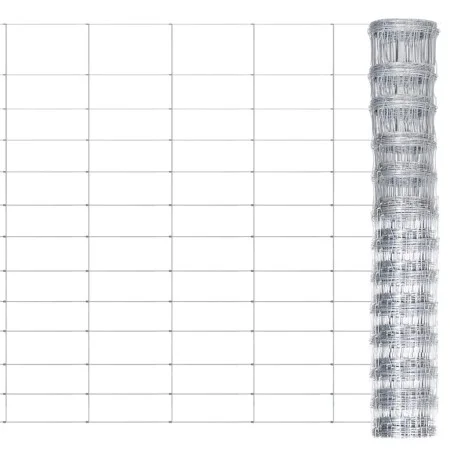 Silver galvanized steel garden fence 50x1.25 m by vidaXL, fence panels - Ref: Foro24-149502, Price: 92,76 €, Discount: %
