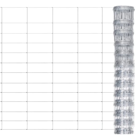 Valla de jardín de acero galvanizado plateado 50x1,25 m de vidaXL, Paneles de vallas - Ref: Foro24-149502, Precio: 96,27 €