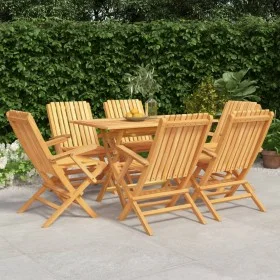 Garden dining set 7 pieces solid teak wood by vidaXL, Garden sets - Ref: Foro24-3155006, Price: 577,35 €, Discount: %