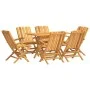 Juego de comedor de jardín 7 piezas madera maciza de teca de vidaXL, Conjuntos de jardín - Ref: Foro24-3155006, Precio: 574,1...