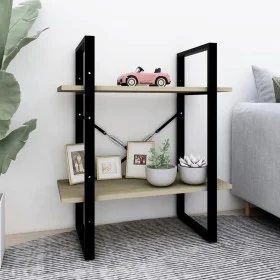 2-tier Sonoma oak plywood shelf 60x30x70 cm by vidaXL, Bookcases and shelves - Ref: Foro24-806430, Price: 32,88 €, Discount: %