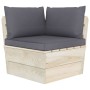 Sofá de esquina de palets de jardín cojines abeto impregnado by vidaXL, Modular outdoor sofas - Ref: Foro24-3063348, Price: 9...