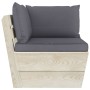 Sofá de esquina de palets de jardín cojines abeto impregnado by vidaXL, Modular outdoor sofas - Ref: Foro24-3063348, Price: 9...