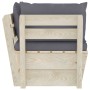 Sofá de esquina de palets de jardín cojines abeto impregnado by vidaXL, Modular outdoor sofas - Ref: Foro24-3063348, Price: 9...