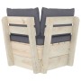 Sofá de esquina de palets de jardín cojines abeto impregnado by vidaXL, Modular outdoor sofas - Ref: Foro24-3063348, Price: 9...
