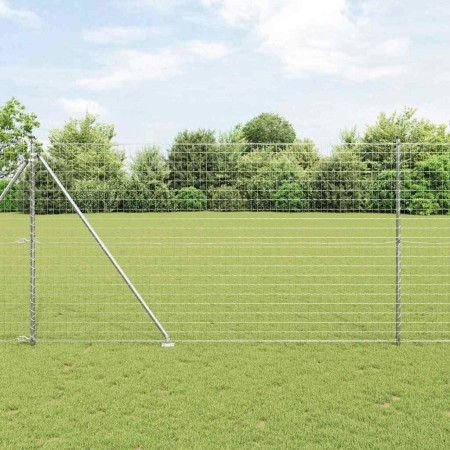 Reja con postes Plateado 1.6 x 10 m Acero