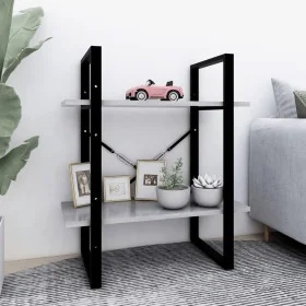 2-tier concrete gray plywood shelf 60x30x70 cm by vidaXL, Bookcases and shelves - Ref: Foro24-806431, Price: 38,99 €, Discoun...