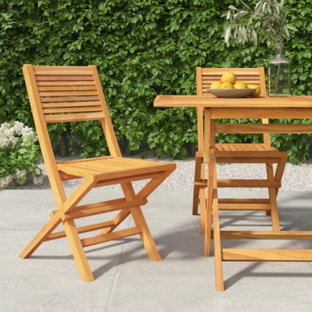 Klappbare Gartenstühle, 2 Stück, massives Teakholz, 47 x 62 x 90 cm von vidaXL, Gartenstühle - Ref: Foro24-362761, Preis: 156...