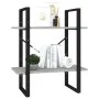 Estantería de 2 niveles contrachapada gris hormigón 60x30x70 cm de vidaXL, Librerías y estanterías - Ref: Foro24-806431, Prec...