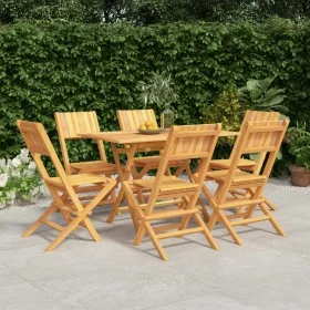 7-piece solid teak wood garden dining set by vidaXL, Garden sets - Ref: Foro24-3155008, Price: 532,01 €, Discount: %
