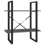 2-stöckiges Bücherregal aus massivem Kiefernholz grau 60x30x70 cm von vidaXL, Bücherregale und Regale - Ref: Foro24-806434, P...
