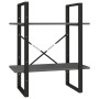 2-stöckiges Bücherregal aus massivem Kiefernholz grau 60x30x70 cm von vidaXL, Bücherregale und Regale - Ref: Foro24-806434, P...