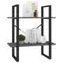Solid pine wood 2-level shelf in gray, 60x30x70 cm by vidaXL, Bookcases and shelves - Ref: Foro24-806434, Price: 31,45 €, Dis...