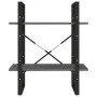 2-stöckiges Bücherregal aus massivem Kiefernholz grau 60x30x70 cm von vidaXL, Bücherregale und Regale - Ref: Foro24-806434, P...
