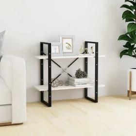 2-tier solid white pine wood shelf 80x30x70 cm by vidaXL, Bookcases and shelves - Ref: Foro24-806453, Price: 35,55 €, Discoun...