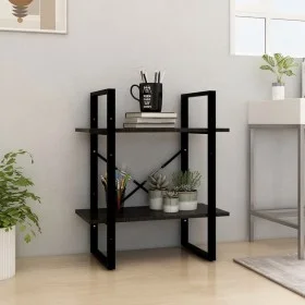 Solid black pine wood 2-level shelf 60x30x70 cm by vidaXL, Bookcases and shelves - Ref: Foro24-806436, Price: 38,60 €, Discou...