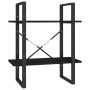 Solid black pine wood 2-level shelf 60x30x70 cm by vidaXL, Bookcases and shelves - Ref: Foro24-806436, Price: 39,17 €, Discou...