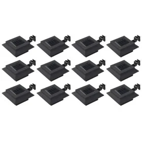 Lámparas solares cuadradas de exterior negras 12 uds LED 12 cm by vidaXL, Outdoor lighting - Ref: Foro24-277136, Price: 75,70...