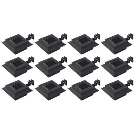 Lámparas solares cuadradas de exterior negras 12 uds LED 12 cm by vidaXL, Outdoor lighting - Ref: Foro24-277136, Price: 72,70...