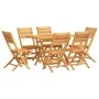 Juego de comedor de jardín 7 piezas madera maciza de teca de vidaXL, Conjuntos de jardín - Ref: Foro24-3155012, Precio: 563,3...