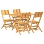 Juego de comedor para jardín 5 piezas madera maciza de teca de vidaXL, Conjuntos de jardín - Ref: Foro24-3155007, Precio: 400...