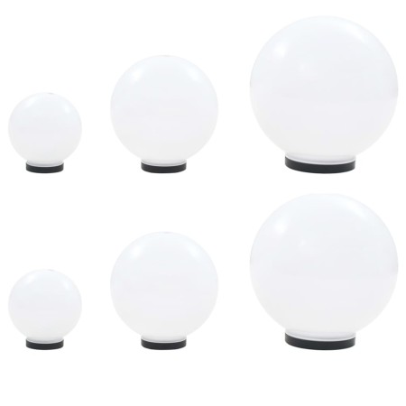 LED ball lamp set 6 pcs spherical PMMA 20/30/40 cm by vidaXL, Outdoor lighting - Ref: Foro24-277146, Price: 197,73 €, Discoun...