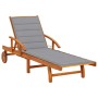 Garden sun lounger with solid acacia wood cushion. by vidaXL, Loungers - Ref: Foro24-3061603, Price: 226,26 €, Discount: %
