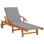 Garden sun lounger with solid acacia wood cushion. by vidaXL, Loungers - Ref: Foro24-3061603, Price: 240,73 €, Discount: %