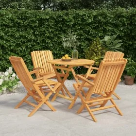 5-teiliges Garten-Essset aus massivem Teakholz von vidaXL, Gartensets - Ref: Foro24-3155019, Preis: 417,41 €, Rabatt: %