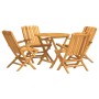 5-piece garden dining set solid teak wood by vidaXL, Garden sets - Ref: Foro24-3155019, Price: 420,46 €, Discount: %