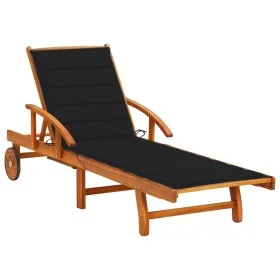 Garden lounger with solid acacia wood cushion by vidaXL, Loungers - Ref: Foro24-3061609, Price: 235,71 €, Discount: %