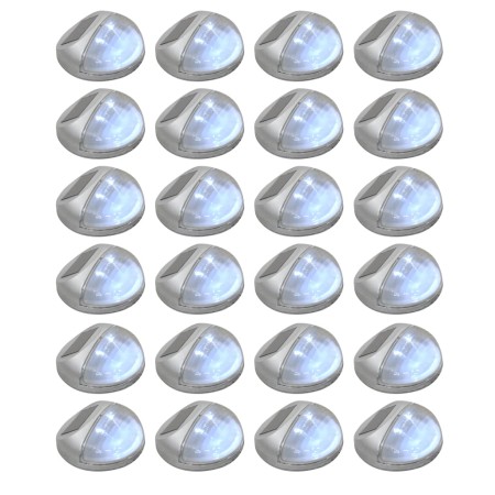 Runde LED-Solar-Außenwandleuchten, 24 Stück, Silber von vidaXL, Außenbeleuchtung - Ref: Foro24-277140, Preis: 104,58 €, Rabat...