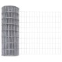 Reja con postes Plateado 1 x 25 m Acero