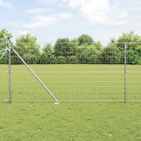 Reja con postes Plateado 1.2 x 25 m Acero