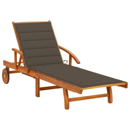 Garden lounger with solid acacia wood cushion by vidaXL, Loungers - Ref: Foro24-3061610, Price: 246,19 €, Discount: %