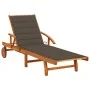 Garden lounger with solid acacia wood cushion by vidaXL, Loungers - Ref: Foro24-3061610, Price: 246,19 €, Discount: %