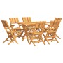 Garden dining set 7 pieces solid teak wood by vidaXL, Garden sets - Ref: Foro24-3155010, Price: 602,01 €, Discount: %