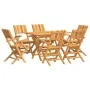 Juego de comedor de jardín 7 piezas madera maciza de teca de vidaXL, Conjuntos de jardín - Ref: Foro24-3155010, Precio: 592,5...